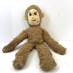 RARE VTG 50s Master Industries Monkey Plush 18" Rattler Fiber Face St Paul MN